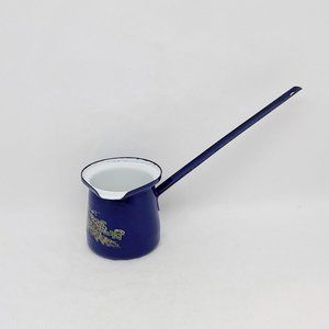 Small Blue Enamel Turkish Coffee Pot